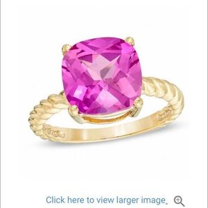 10 kt gold pink sapphire ring.